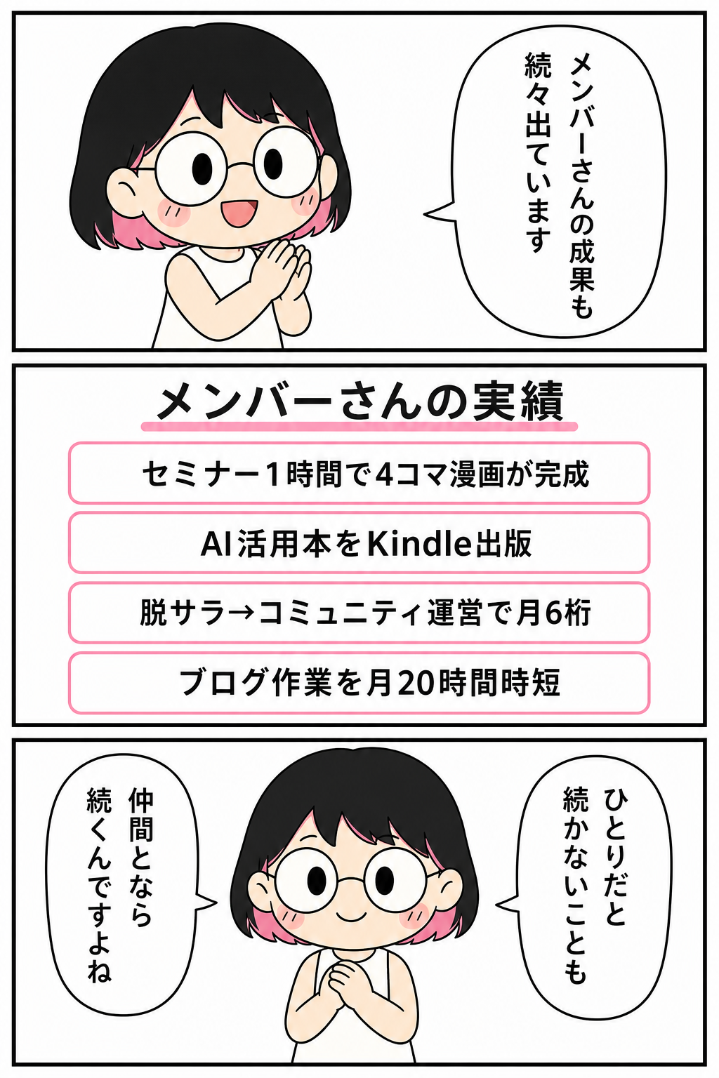 マンガ7ページ目: メンバーさんの実績が続々